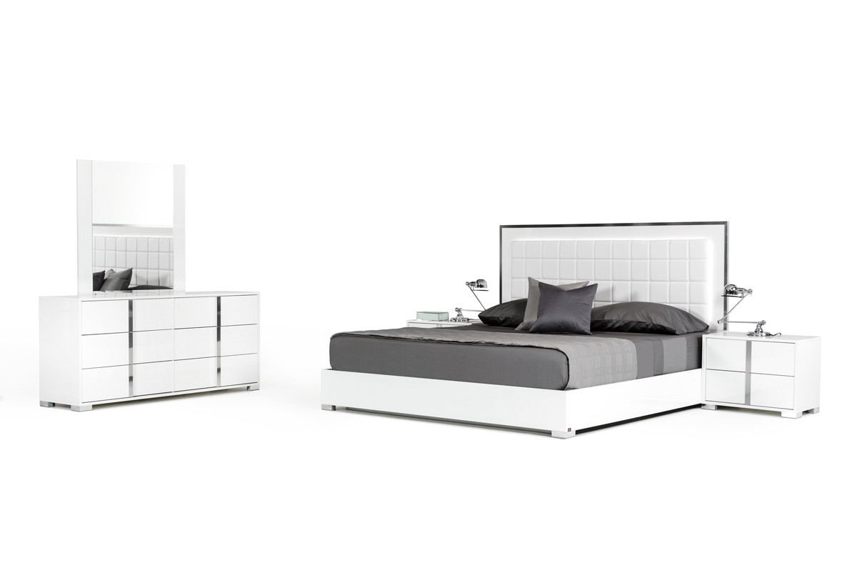 Modrest San Marino Modern White Bedroom Set pertaining to measurements 1200 X 795
