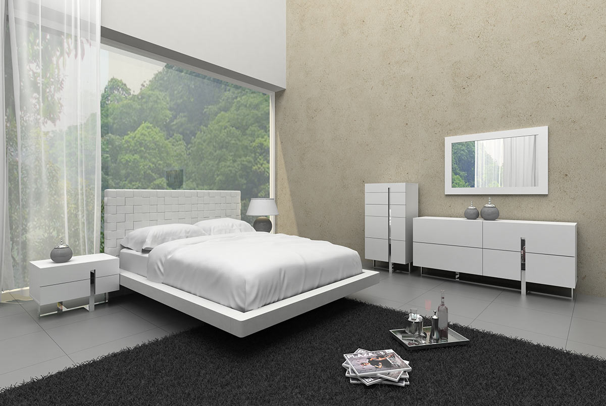 Modrest Voco Modern White Bedroom Set with regard to size 1200 X 803