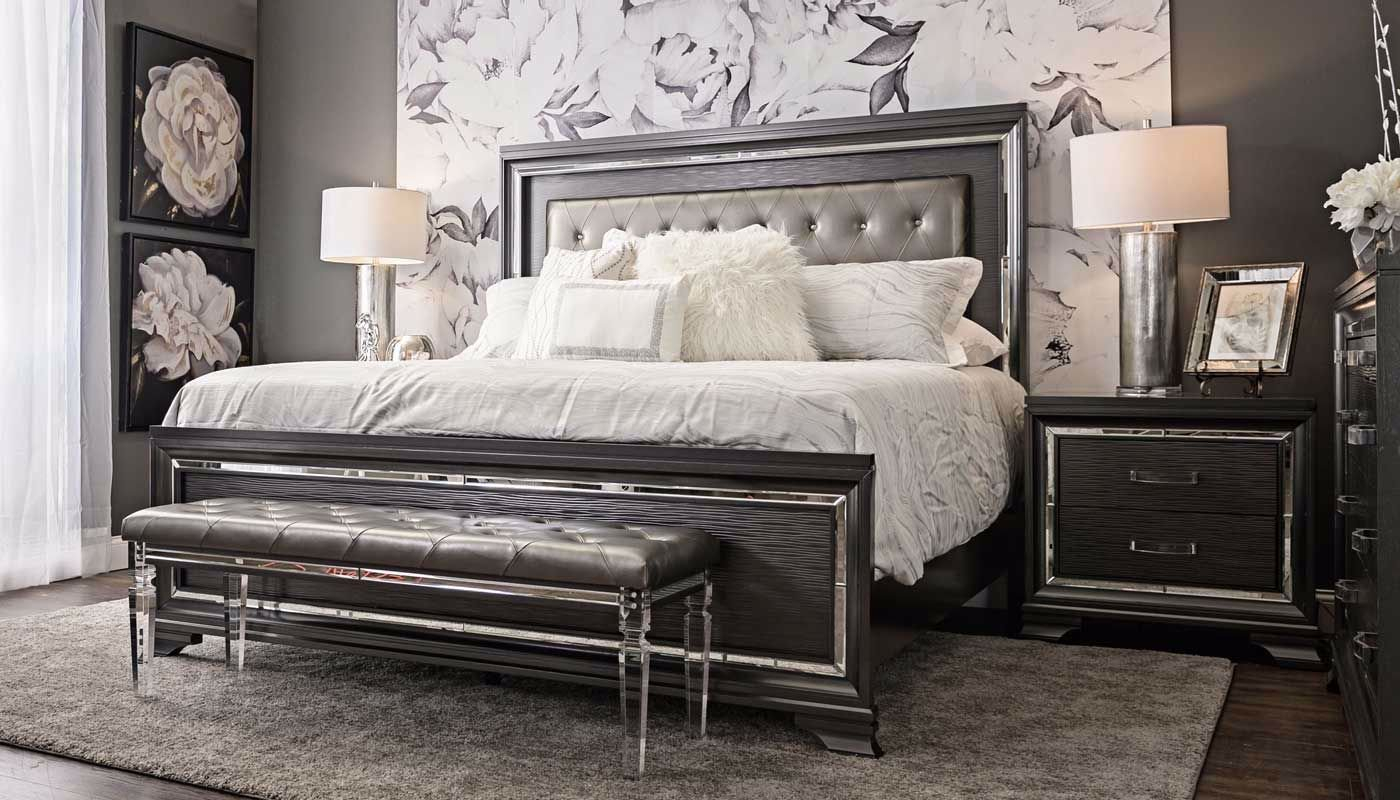 Monroe 3 Piece Bed Dresser Mirror Nightstand for proportions 1400 X 800