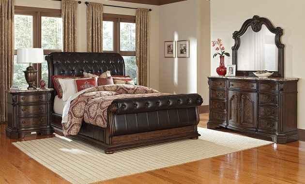 Monticello 6 Piece Upholstered Sleigh Bedroom Setwith Nightstand Dresser And Mirror for sizing 1500 X 984