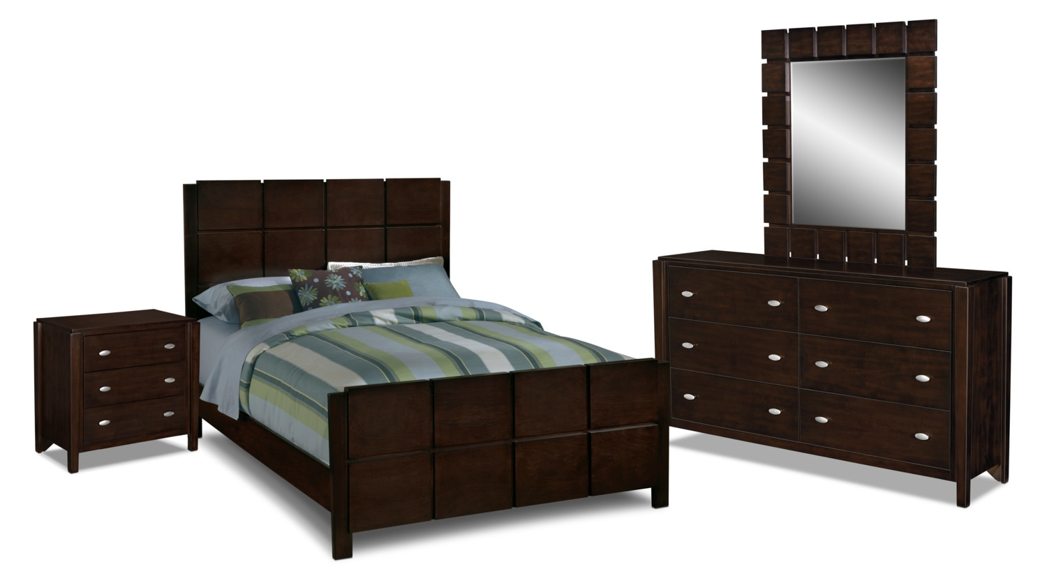 Mosaic 6 Piece Bedroom Set With Nightstand Dresser And Mirror throughout dimensions 1500 X 829