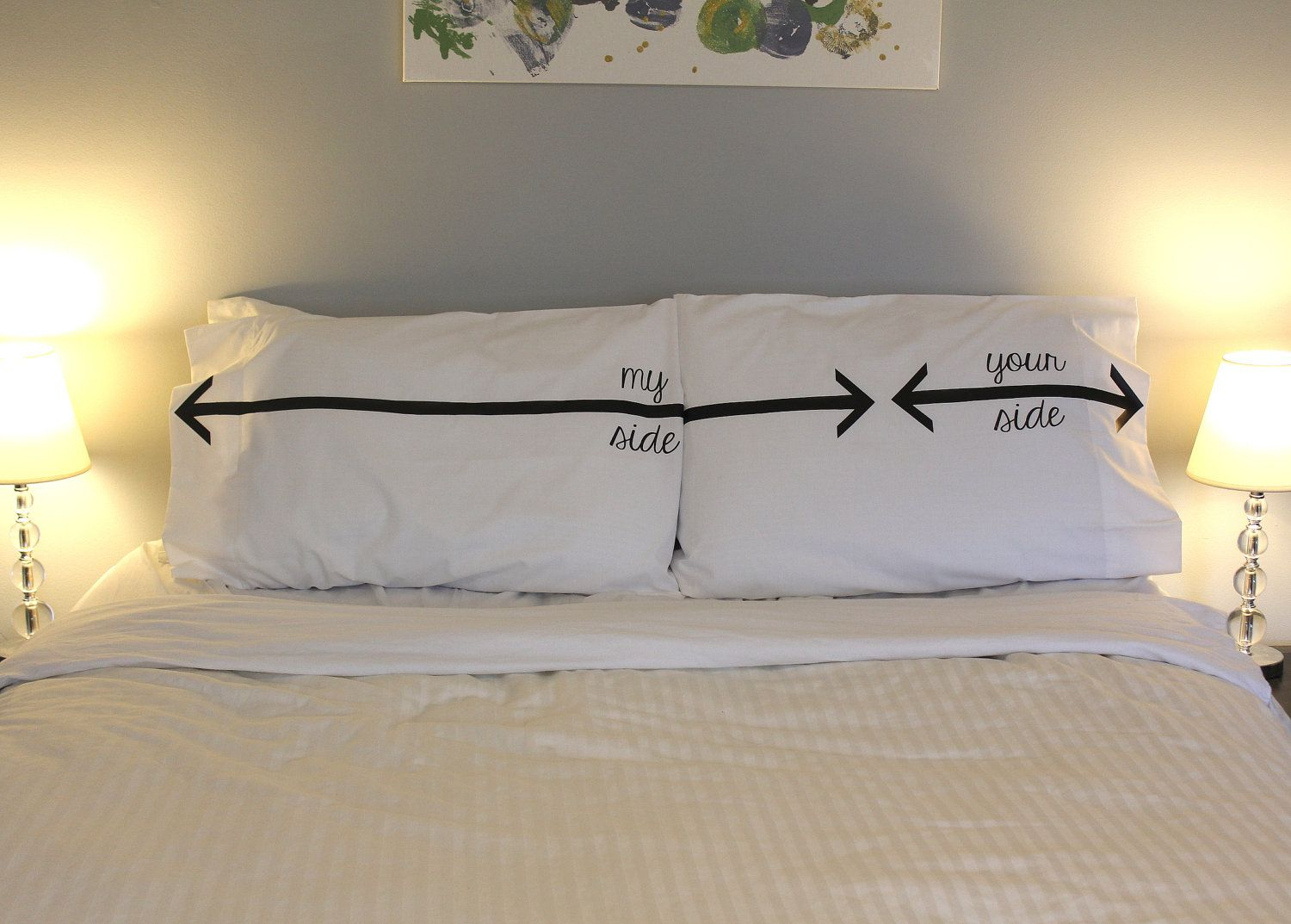 My Side Your Side His And Hers Pillow Case Set His Hers Bedroom intended for sizing 1500 X 1073