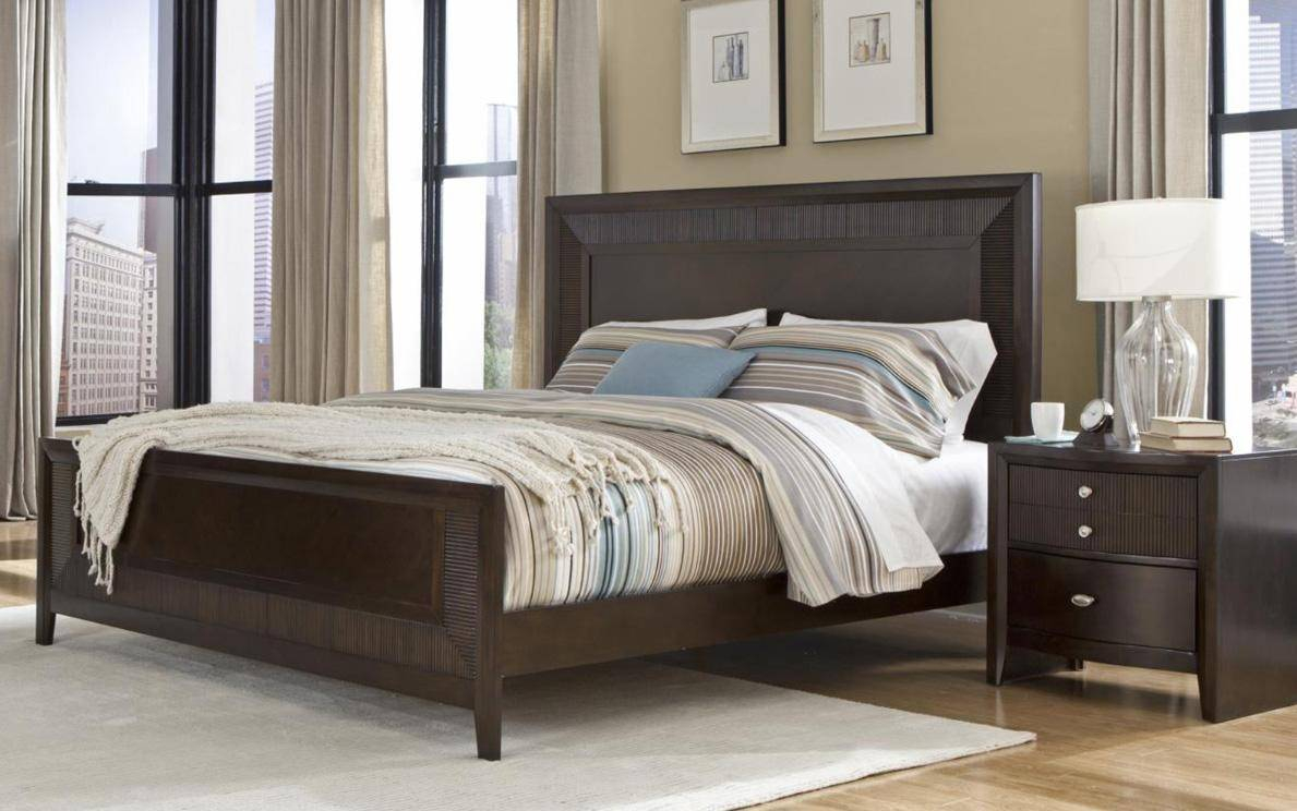 Myco Furniture Em3110q Empire Espresso Finish Ribbed Wood Queen Panel Bedroom Set 2pcs throughout measurements 1189 X 744
