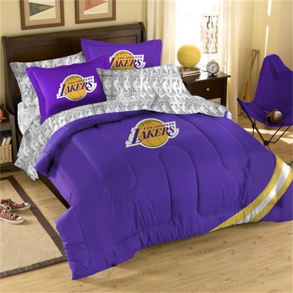 Nba Losangeles Lakers Fullqueen Bed In A Bag Set 8970 Los pertaining to measurements 1000 X 1000