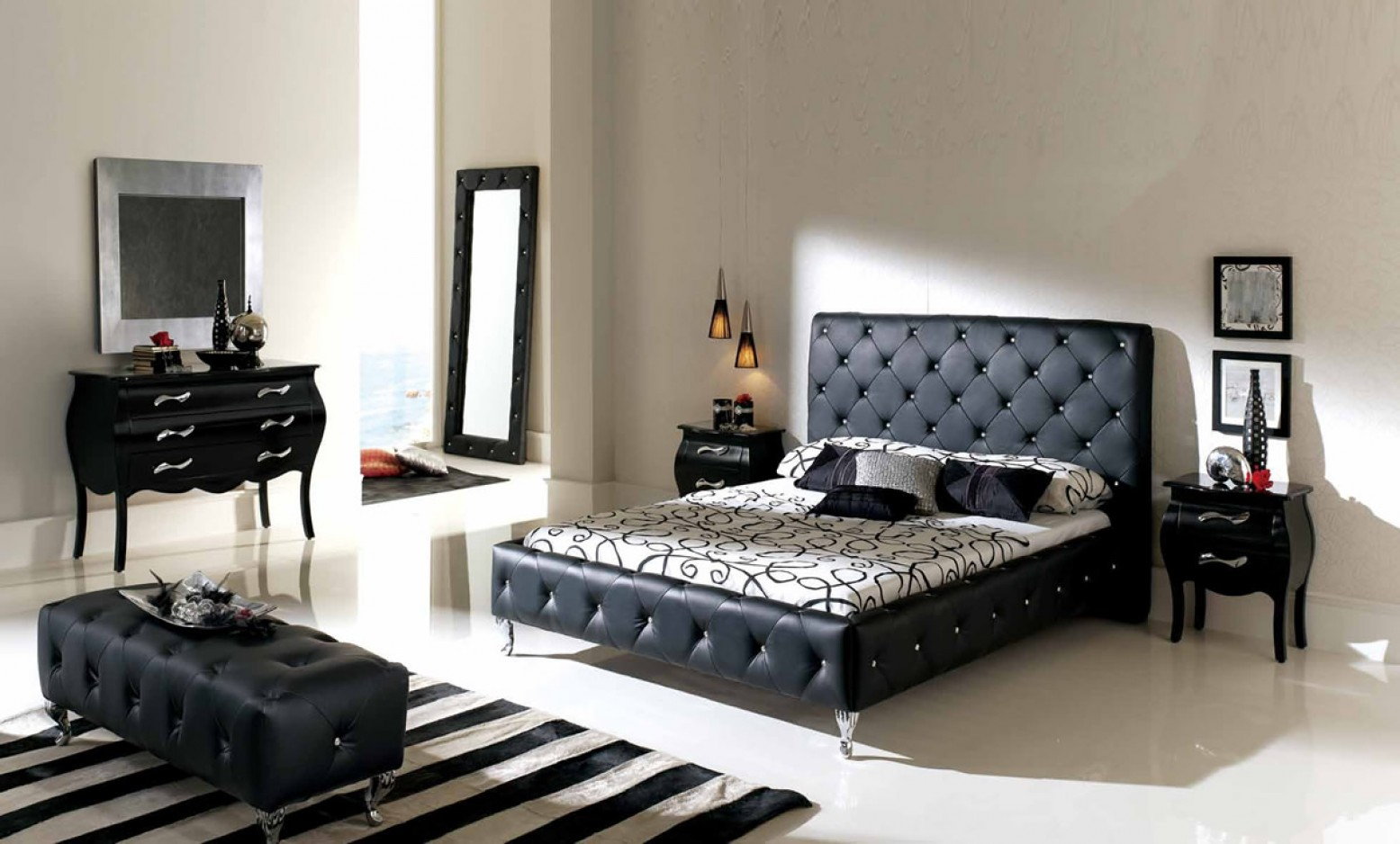 Nelly 621 Puleather Platform Bedroom Set regarding proportions 1555 X 938