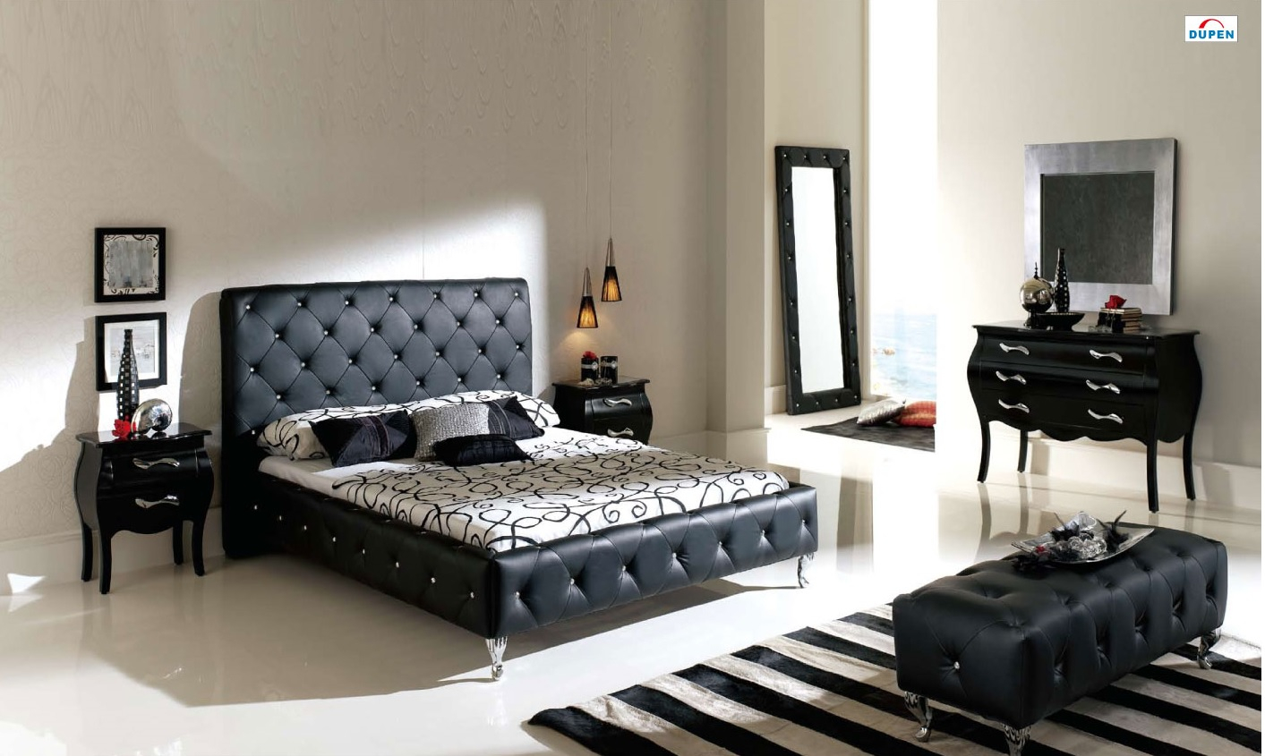 Nelly Bedroom Set In Black Dupen Made In Spain within sizing 1413 X 845