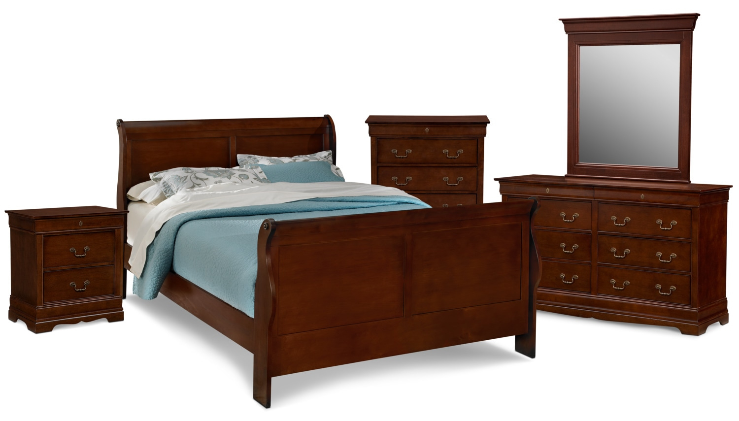 Neo Classic 7 Piece Bedroom Set With Chest Nightstand Dresser And Mirror regarding measurements 1500 X 855