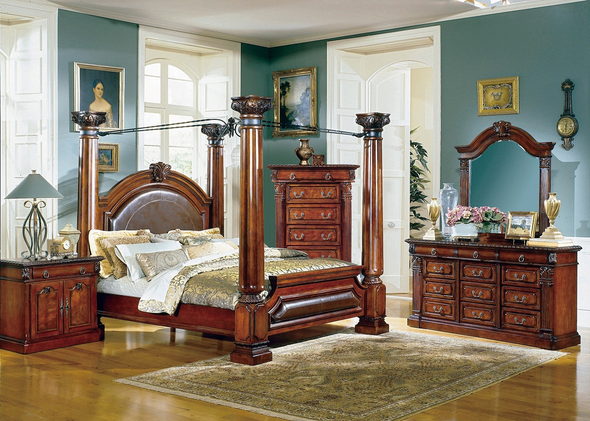 Neo Renaissance King Canopy Bedroom Suite intended for sizing 1200 X 857