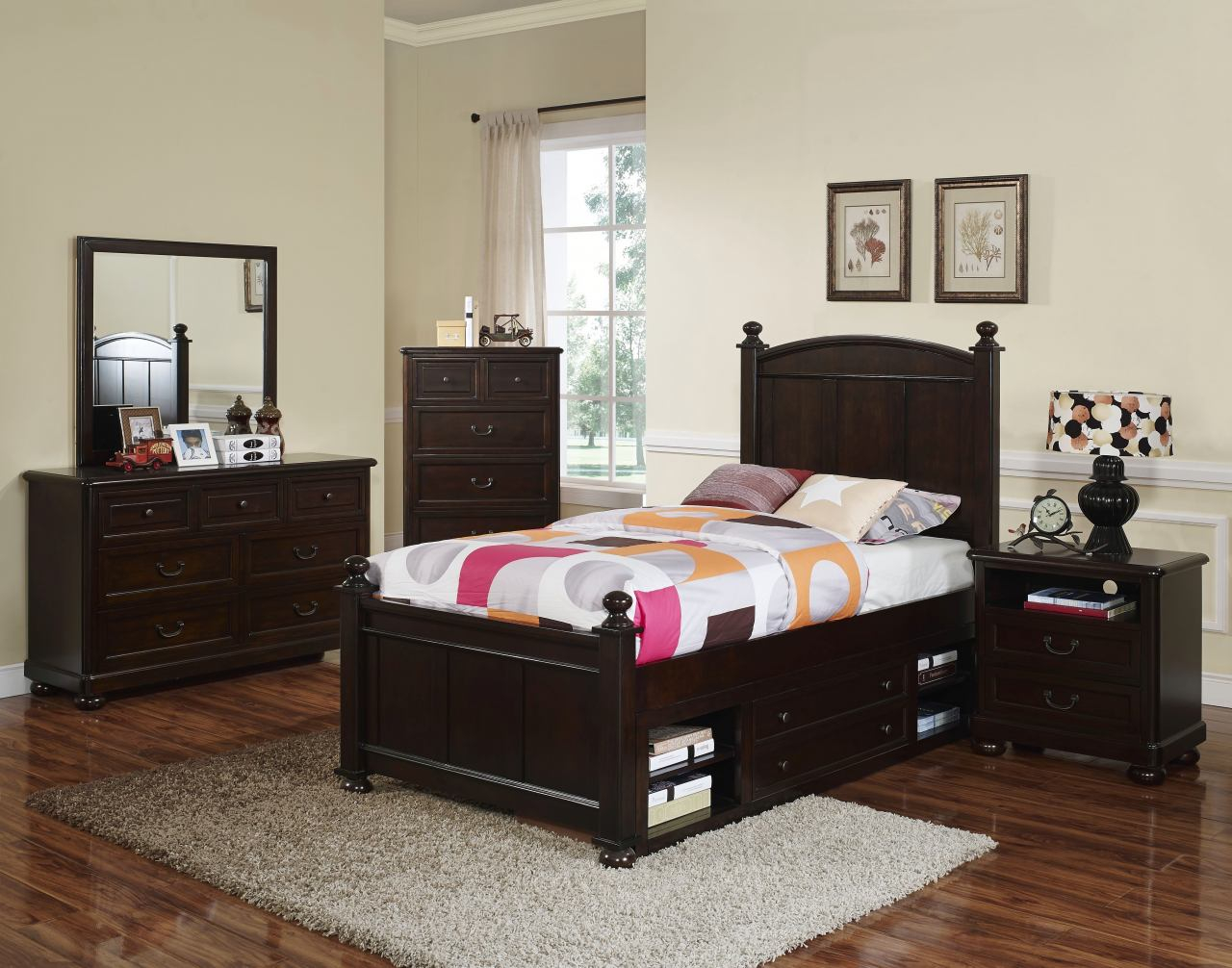 New Classic Canyon Ridge 4 Pc Panel Bedroom Set W Storage In Chestnut Closeout in measurements 1280 X 1006