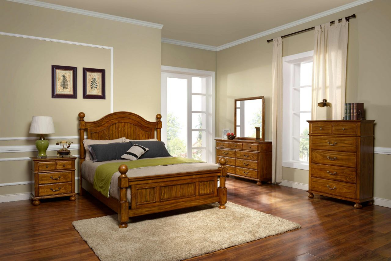 New Classic Cumberland 4 Piece Panel Bedroom Set In Antique Pine regarding dimensions 1280 X 854