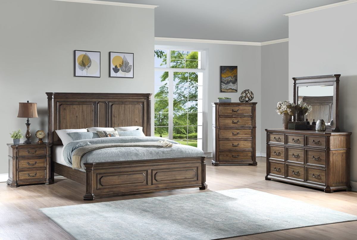 New Classic Furniture Modea Panel Bedroom Set In Smoke Promo inside proportions 1200 X 808