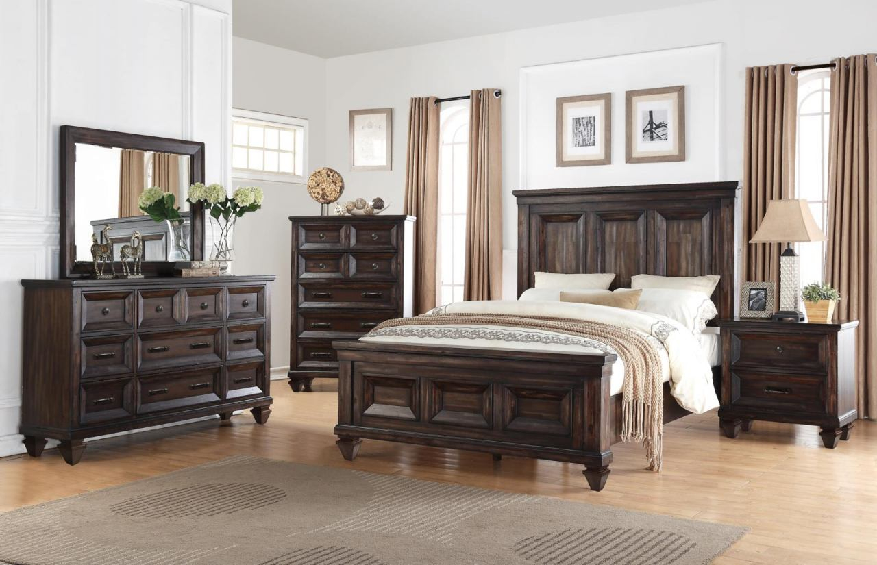 New Classic Sevilla 4 Piece Bedroom Set In Walnut regarding proportions 1280 X 825