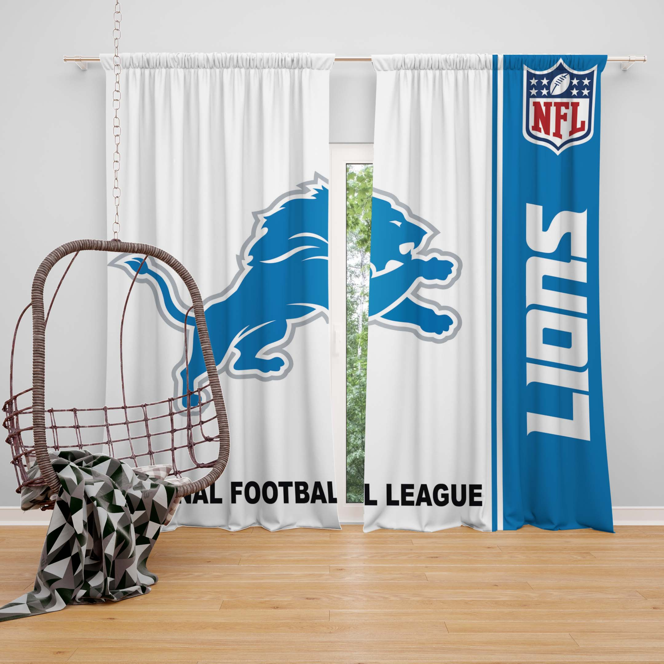 Nfl Detroit Lions Bedroom Curtain regarding proportions 2160 X 2160