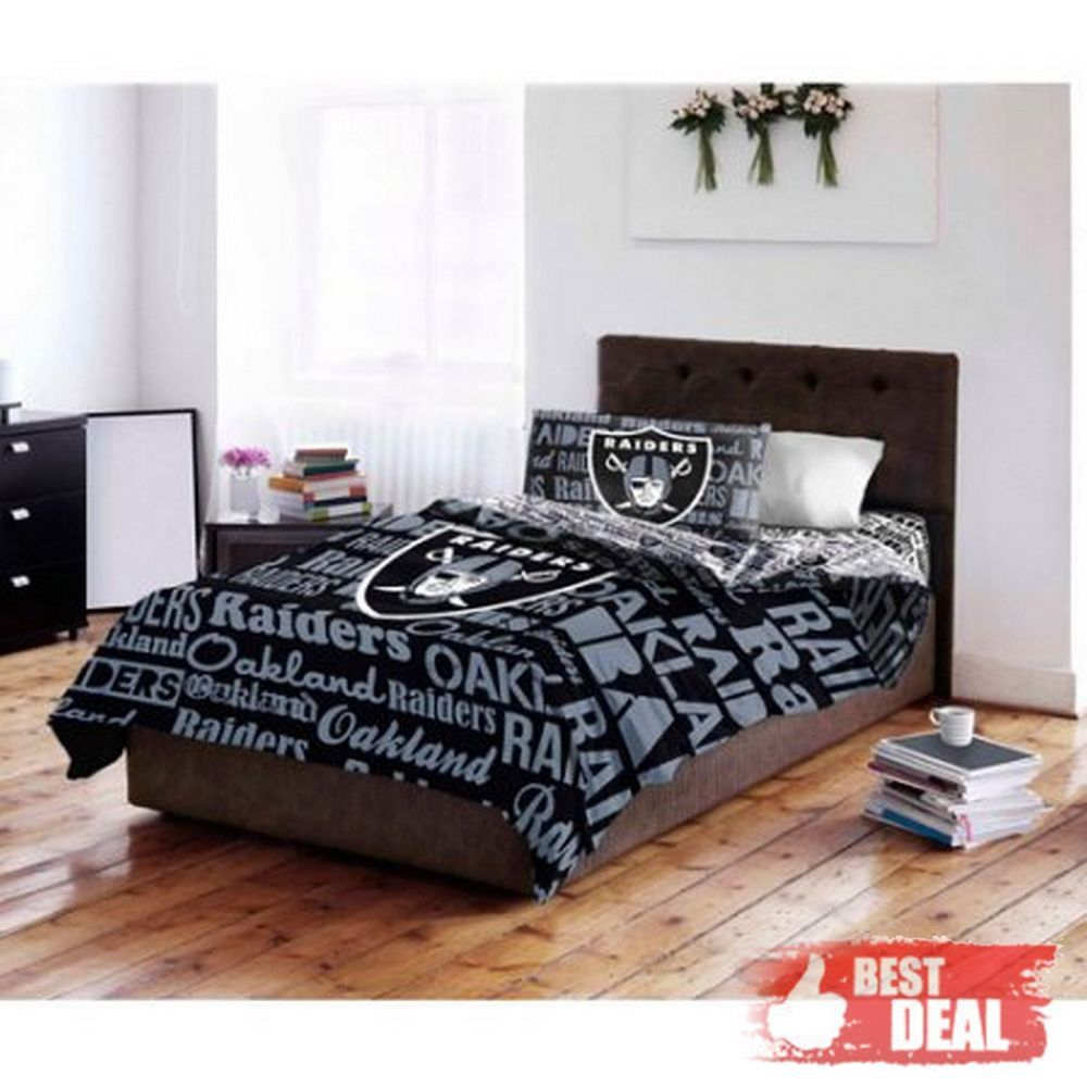 Nfl Oakland Raiders Full Bedding Set Comforter Sheet Pillowcases for sizing 1000 X 1000