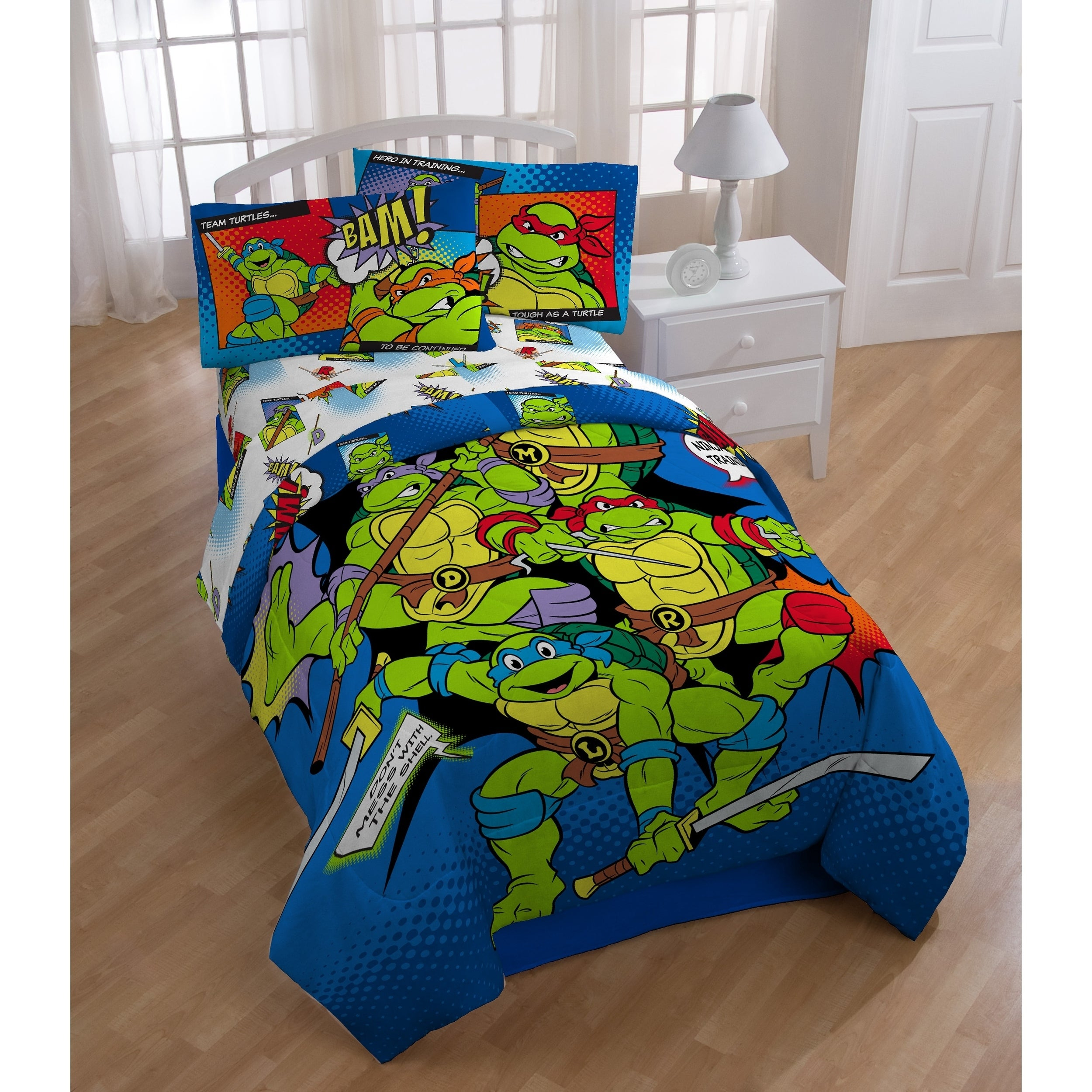 Nickelodeon Teenage Mutant Ninja Turtles Retro Bamkapow Reversible Oversized Twin Comforter regarding size 2500 X 2500