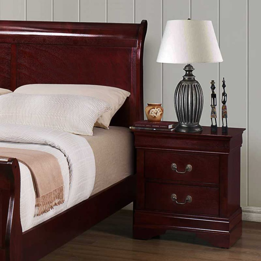 Nightstand For Cherry Bedroom Set throughout dimensions 1000 X 1000