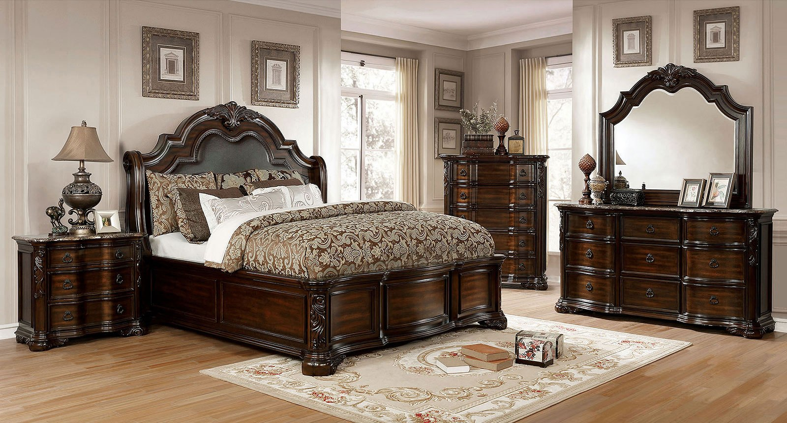 Niketas Sleigh Bedroom Set regarding dimensions 1600 X 860