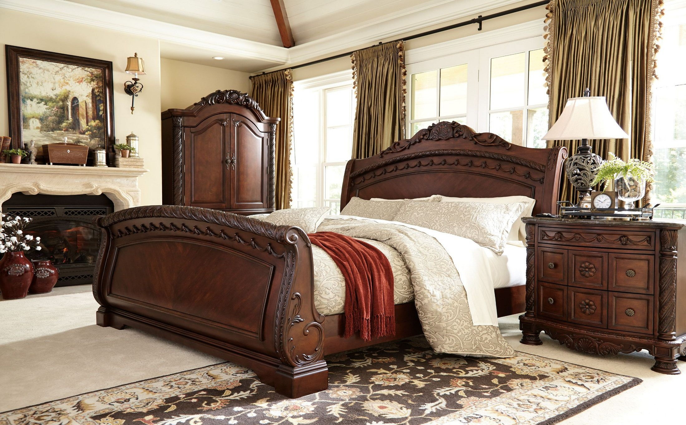 North Shore Sleigh Bedroom Set in size 2200 X 1363