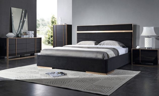 Nova Domus Cartier Modern Black Brushed Bronze Bedroom Set throughout dimensions 1200 X 674