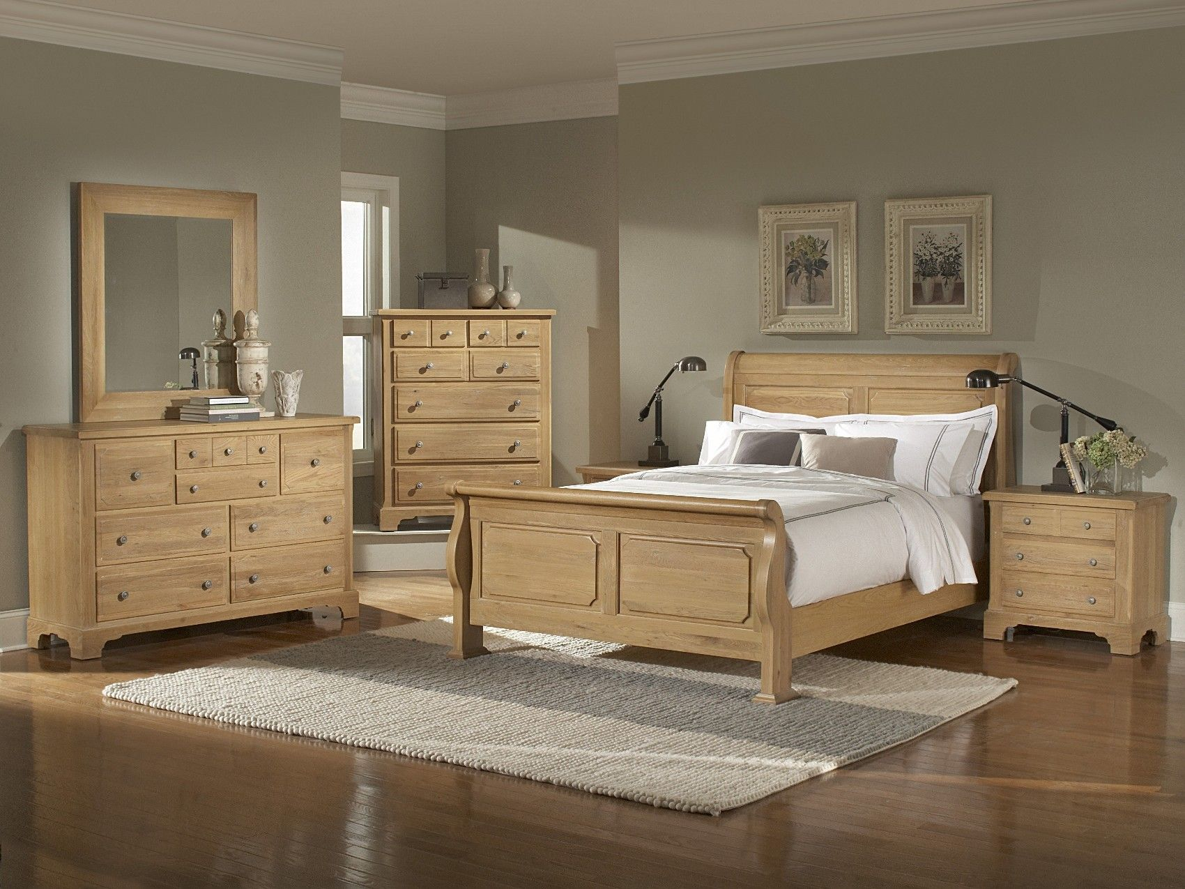 Oak Bedroom Furniture Sets Washed Oak Queen Sleigh Bedroom for sizing 1700 X 1275