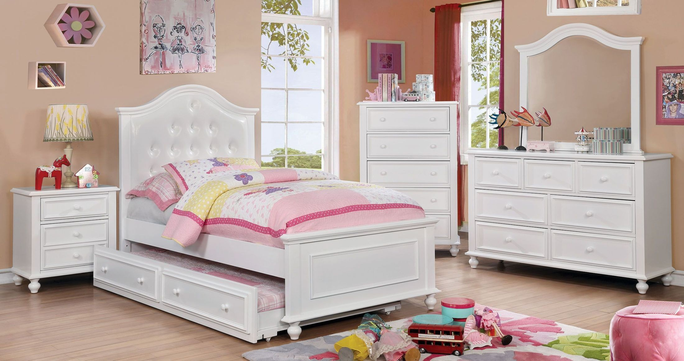 Olivia White Youth Panel Bedroom Set in sizing 2200 X 1162