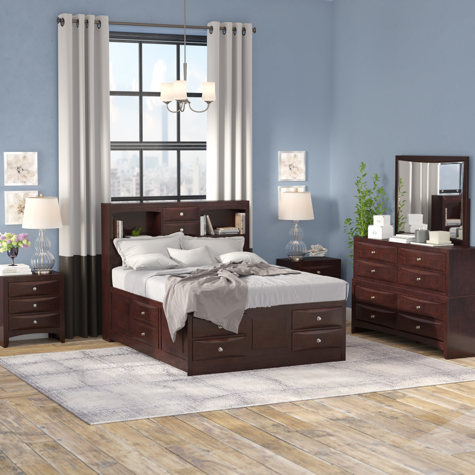 Oreland Platform 5 Piece Espresso Bedroom Set within proportions 2000 X 2000