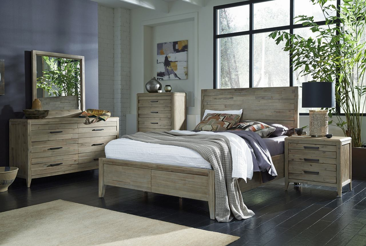 Palliser Casana Furniture Casablanca Harbourside 4 Piece Panel Bedroom Set In Weathered Acacia for measurements 1280 X 861