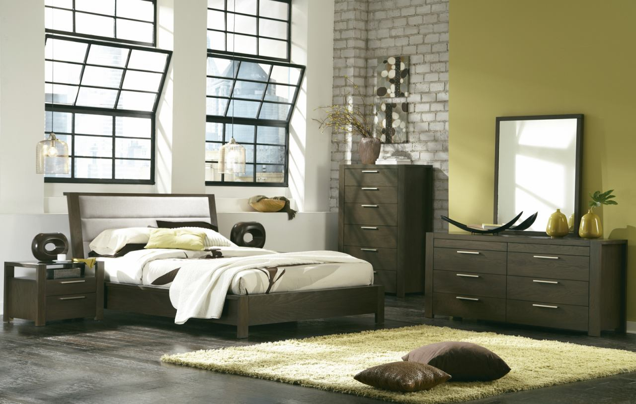 Palliser Casana Furniture Montreal Hudson 4pc Upholstered Platform Bedroom Set In Deep Licorice within sizing 1280 X 813