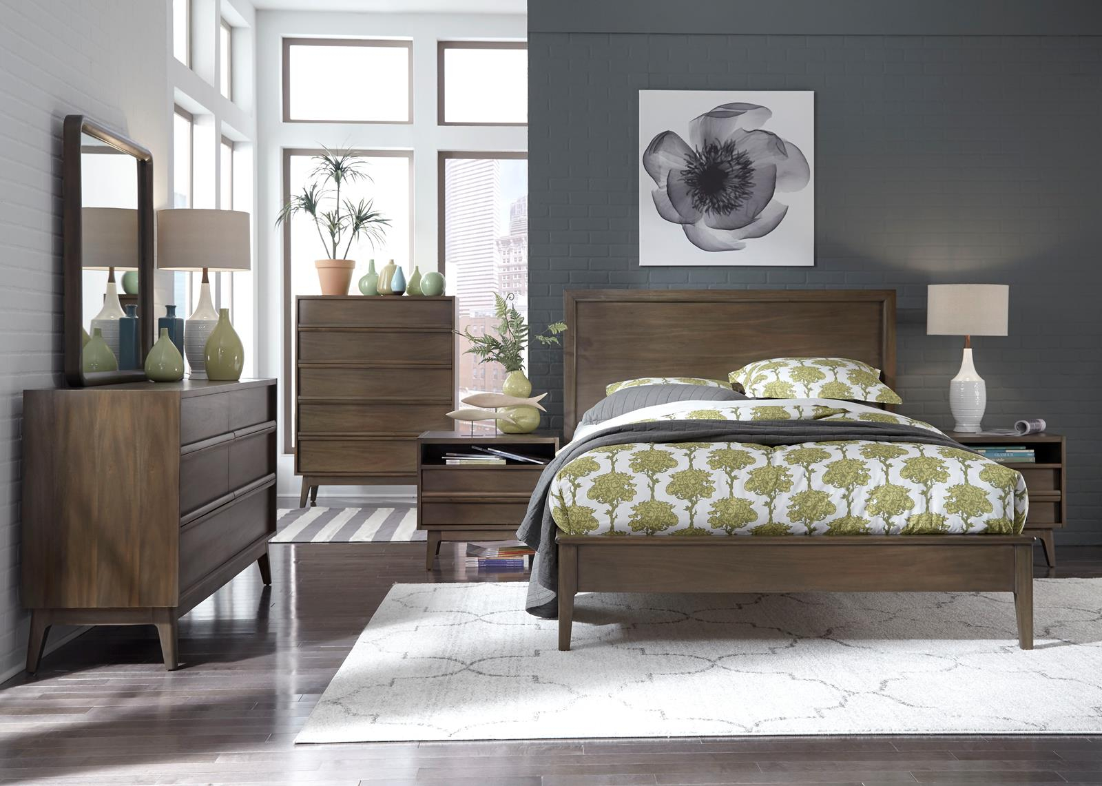 Palliser Furniture Hayden 4pc Panel Bedroom Set In Natural Mahogany within sizing 1600 X 1141