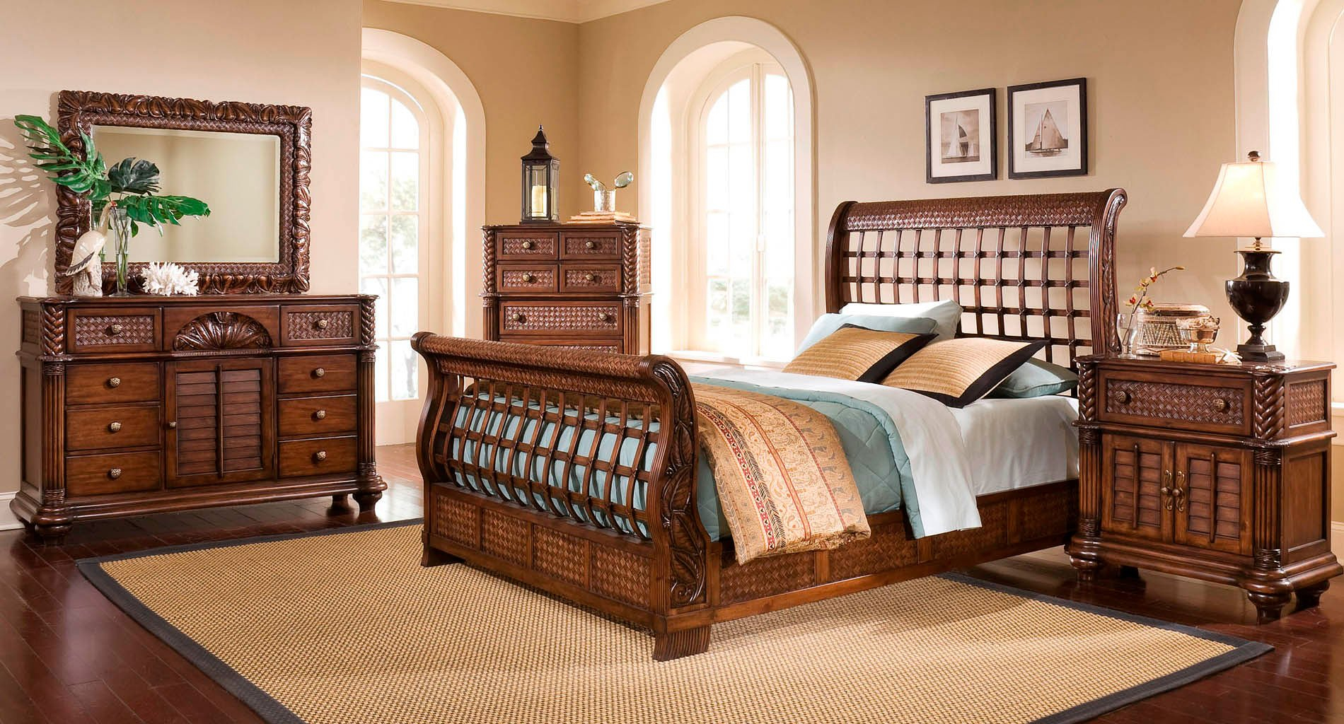 Palm Court Ii Sleigh Bedroom Set Coco Brown Progressive regarding proportions 1900 X 1024