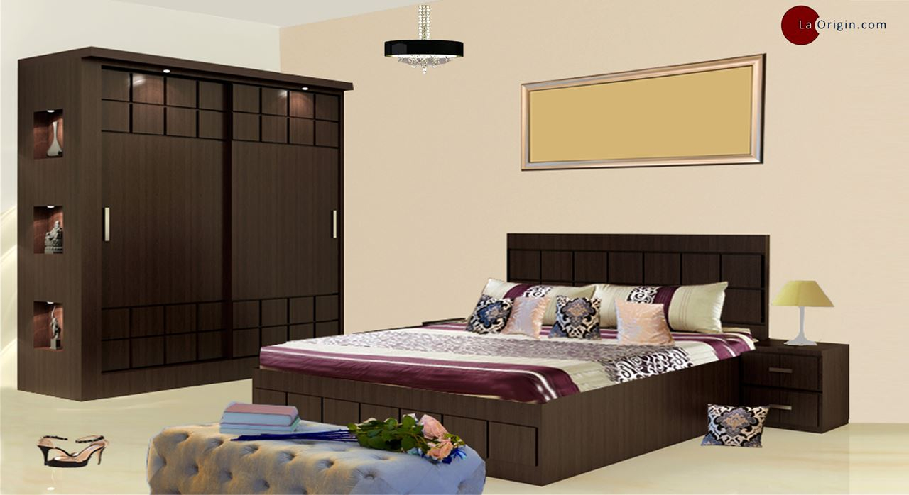 Paloma Bed Wardrobe Set for measurements 1280 X 698