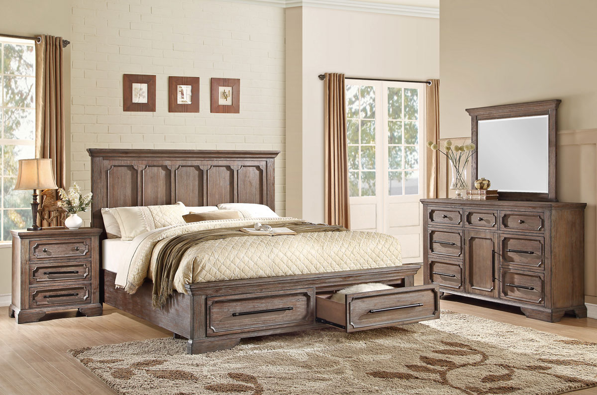 Palomino Rustic Wood Finish Bed throughout proportions 1200 X 794