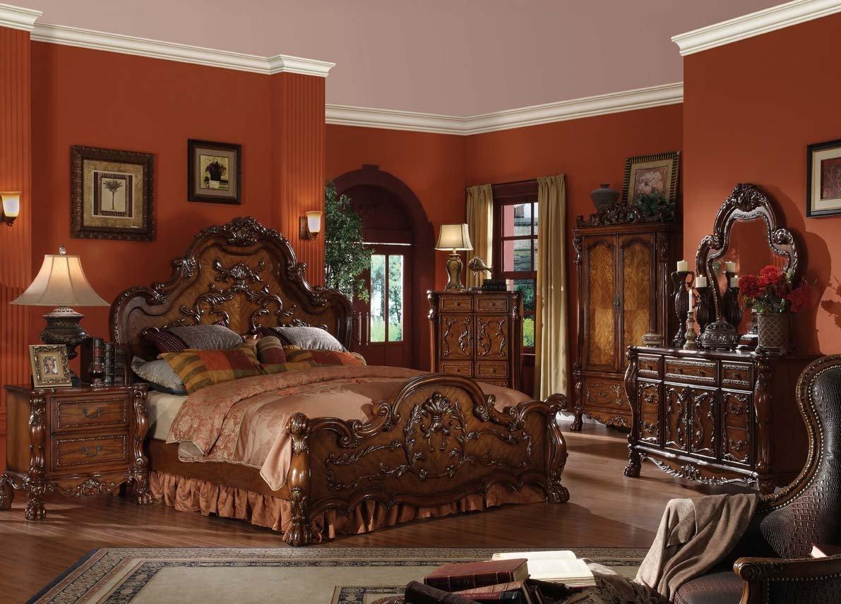 Panel Bedroom Set Carved Headboard European Style Furniture for measurements 1191 X 856