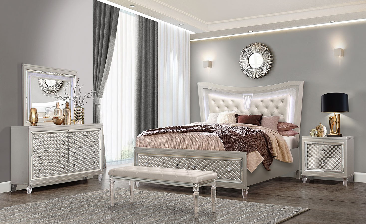 Paris Storage Bedroom Set in measurements 1467 X 900