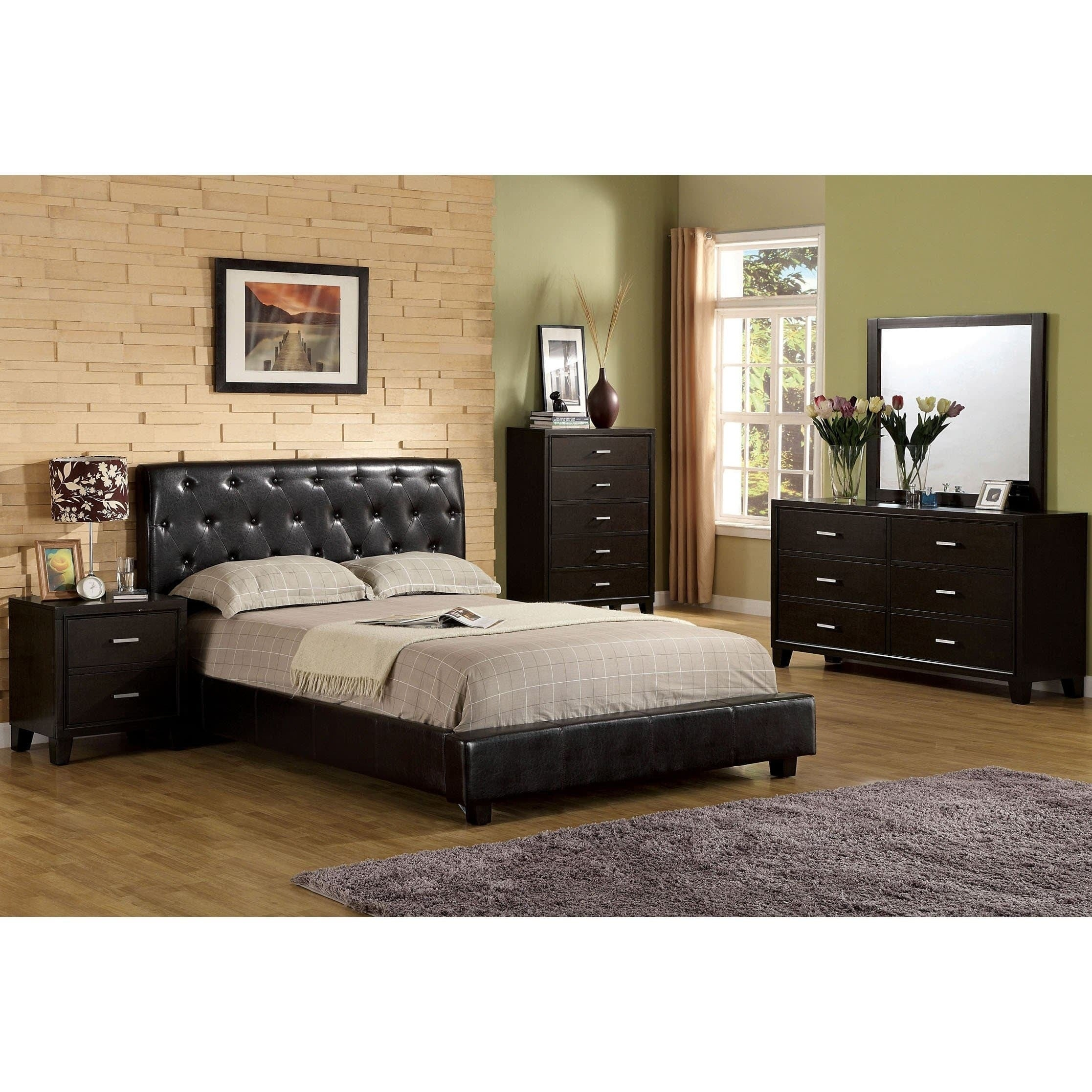 Pendezi Modern Espresso 4 Piece Bedroom Set for sizing 2233 X 2233