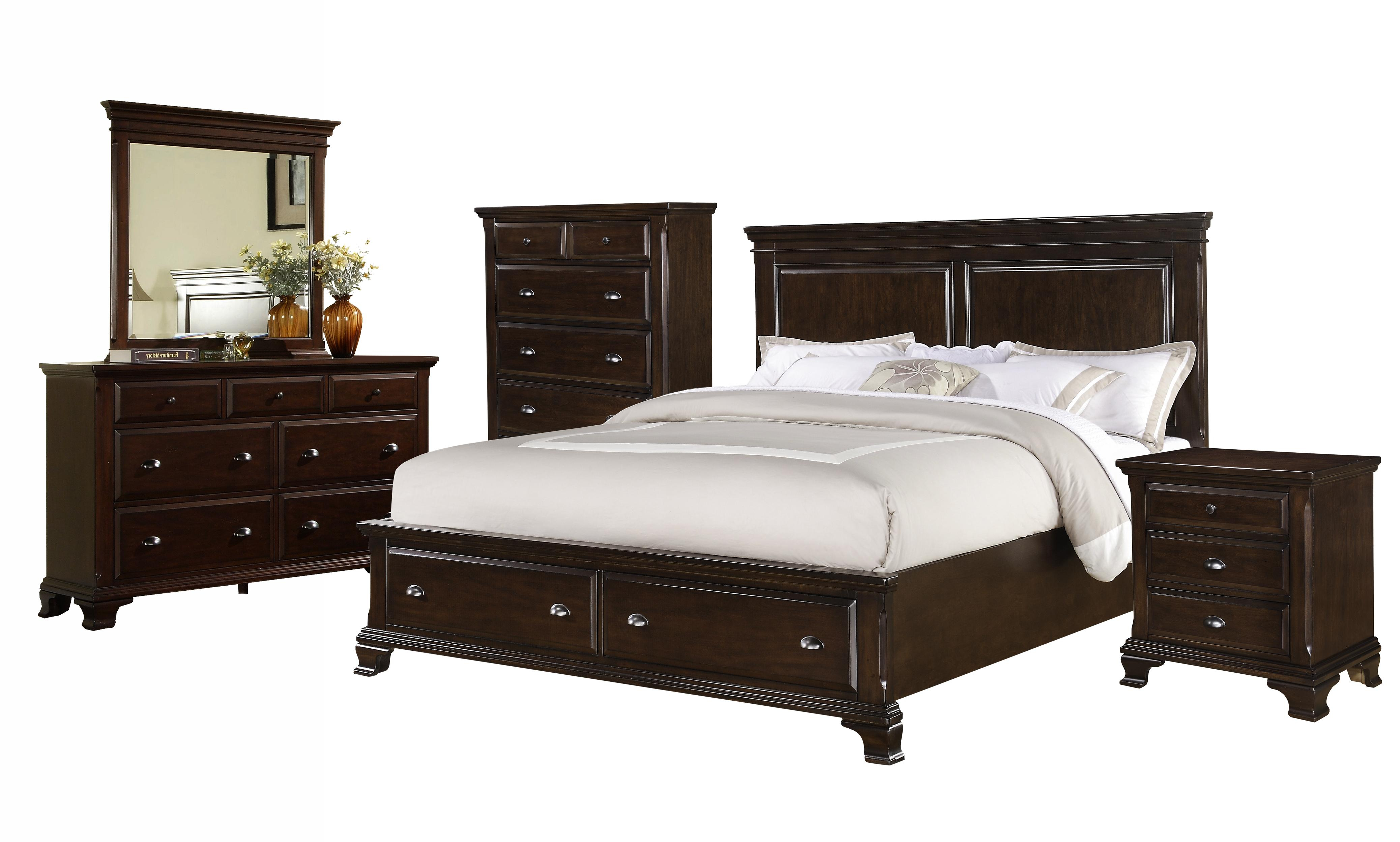 Picket House Brinley Cherry 5pc Bedroom Set With Storage King Platform Bed with measurements 4152 X 2496