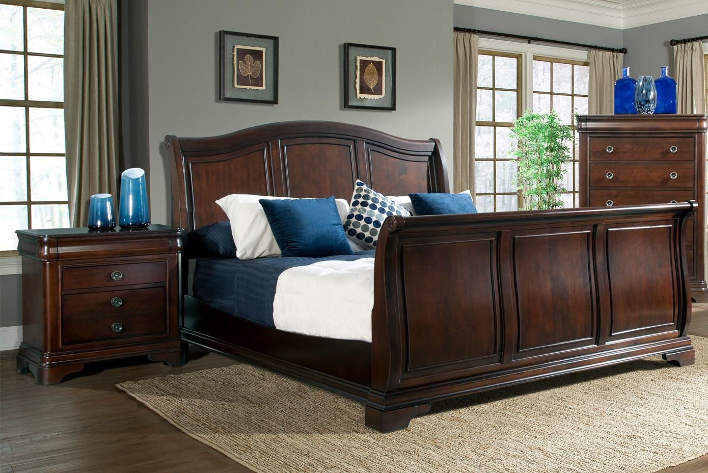 mealey furniture wood sleigh queen bedroom set