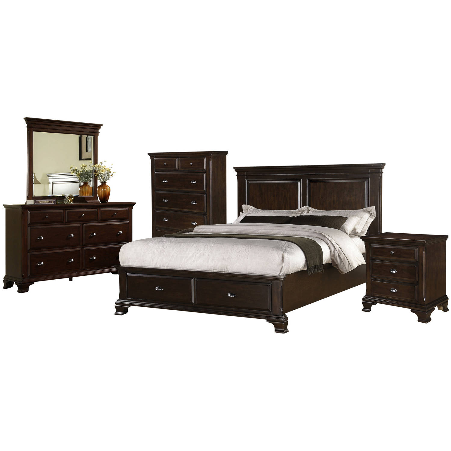 Picket House Furnishings Brinley Cherry Bedroom Set With Storage Bed Queen 5 Piece Set within measurements 1500 X 1500