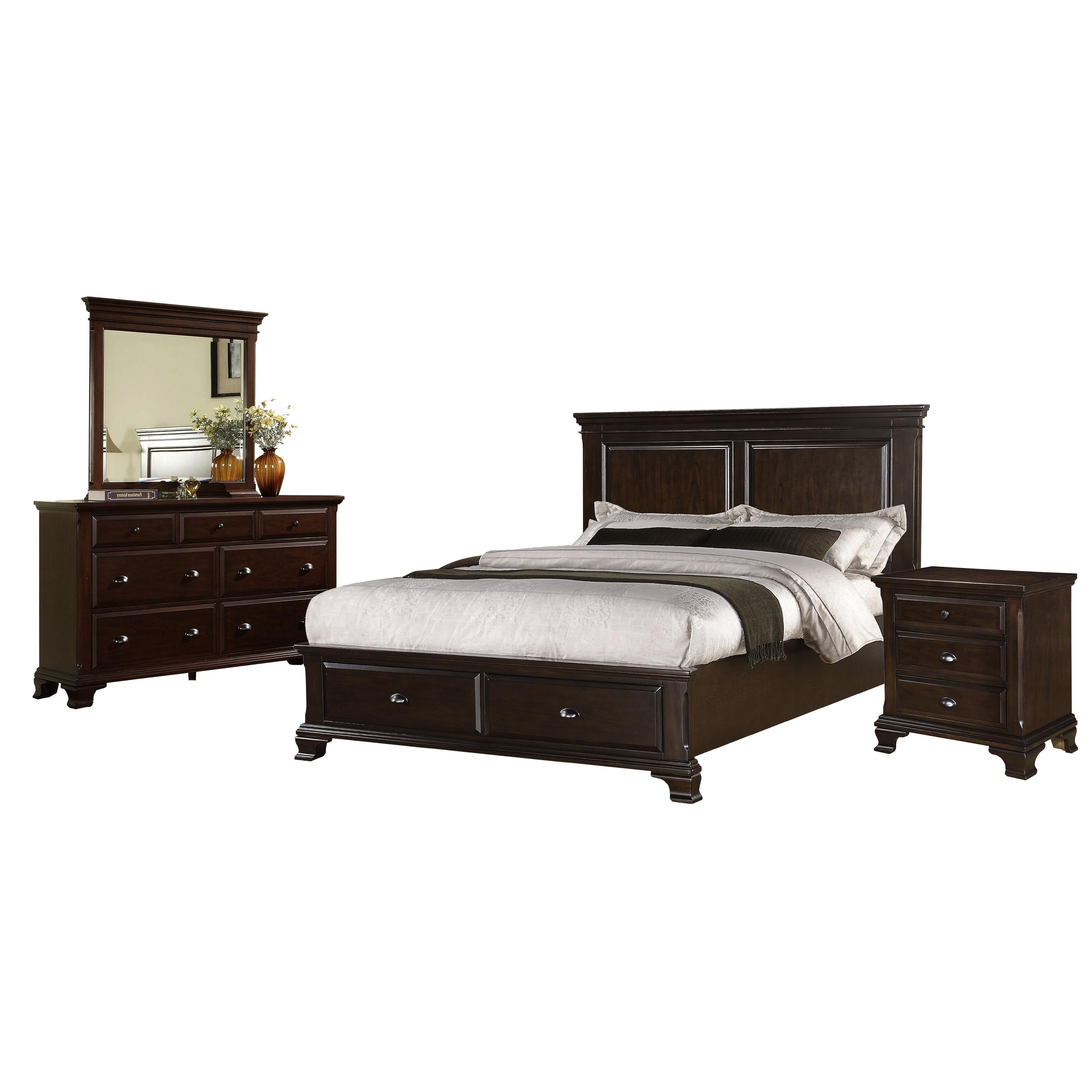 Picket House Furnishings Brinley Cherry Queen Storage 4pc Bedroom Set with measurements 3500 X 3500
