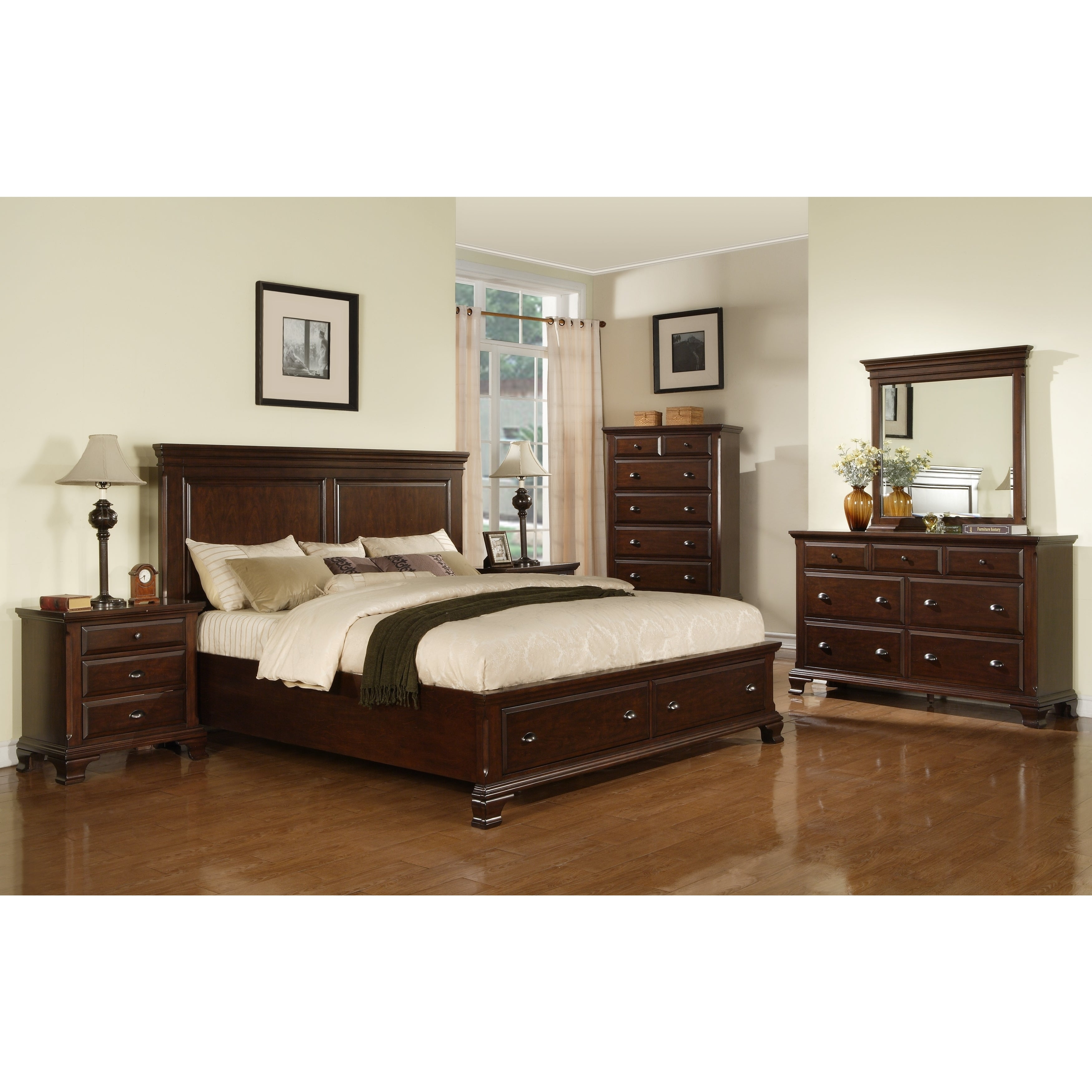 Picket House Furnishings Brinley Cherry Storage 5 Piece Bedroom Set inside proportions 3500 X 3500