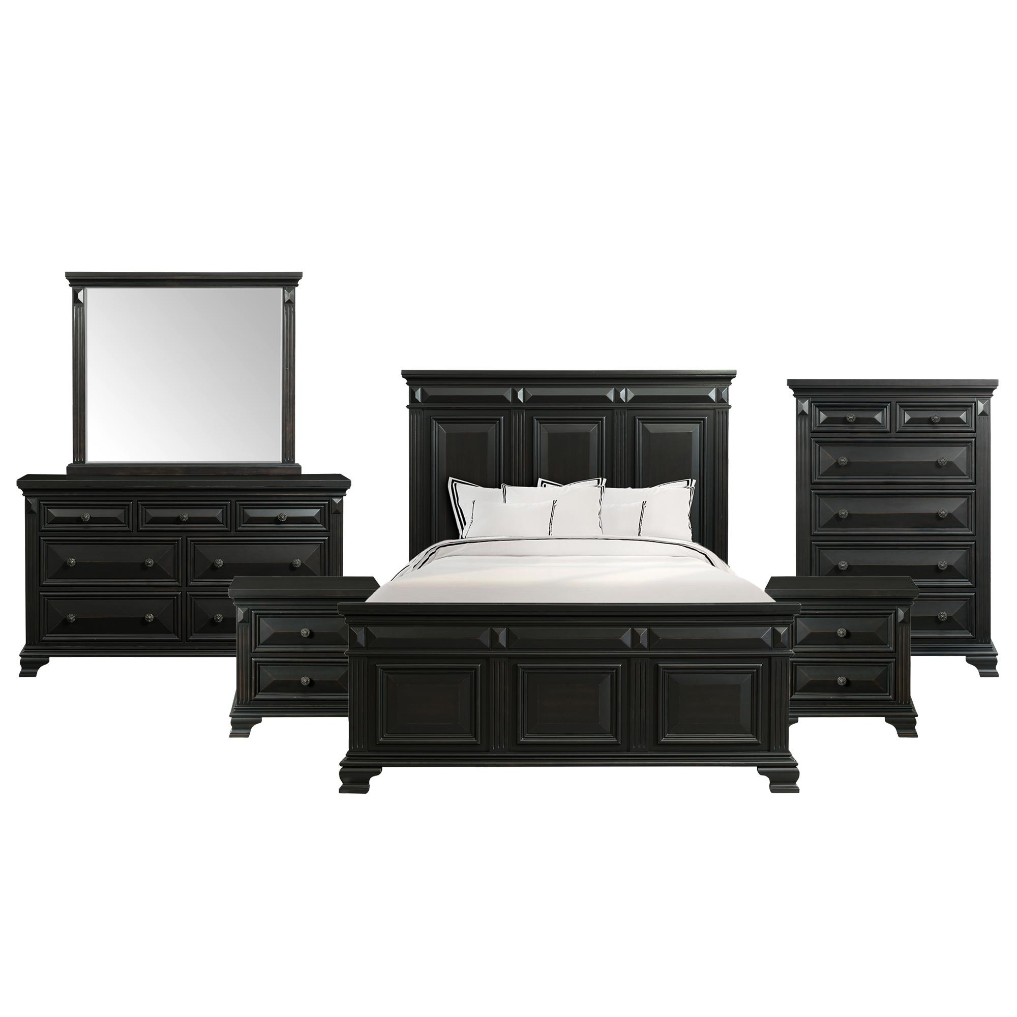 Picket House Trent Antique Black 6pc Bedroom Set With Queen Panel Bed for sizing 2000 X 2000