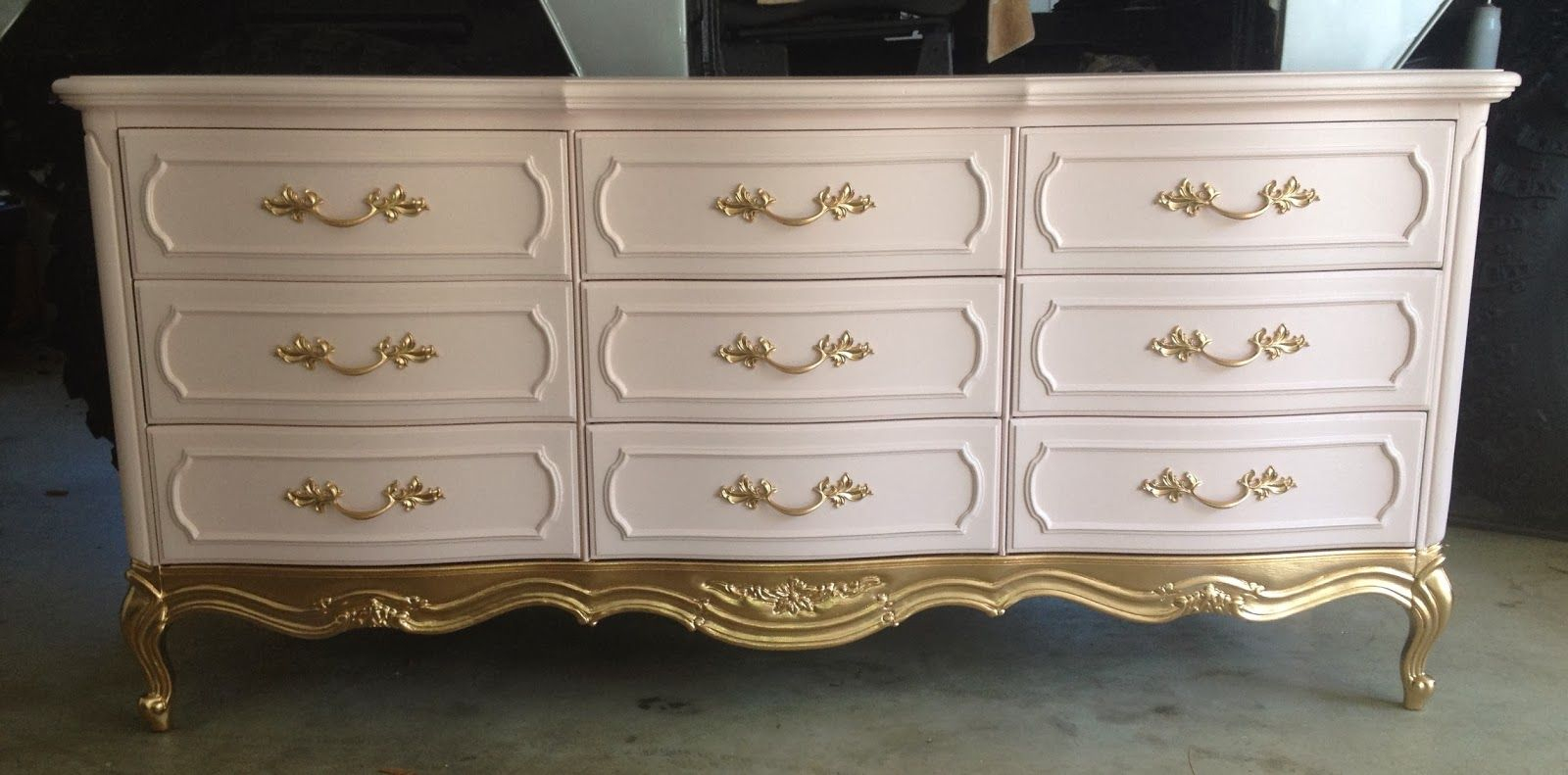 Pink Gold Dipped Dresser French Provincial Dresser Vintage throughout sizing 1600 X 791