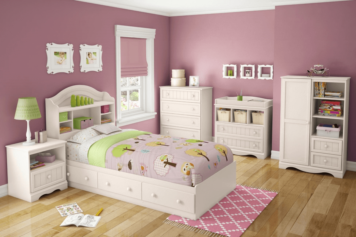 Pink Wall And White Bedroom Furniture Sets Bedroom In 2019 Girls regarding dimensions 1200 X 800
