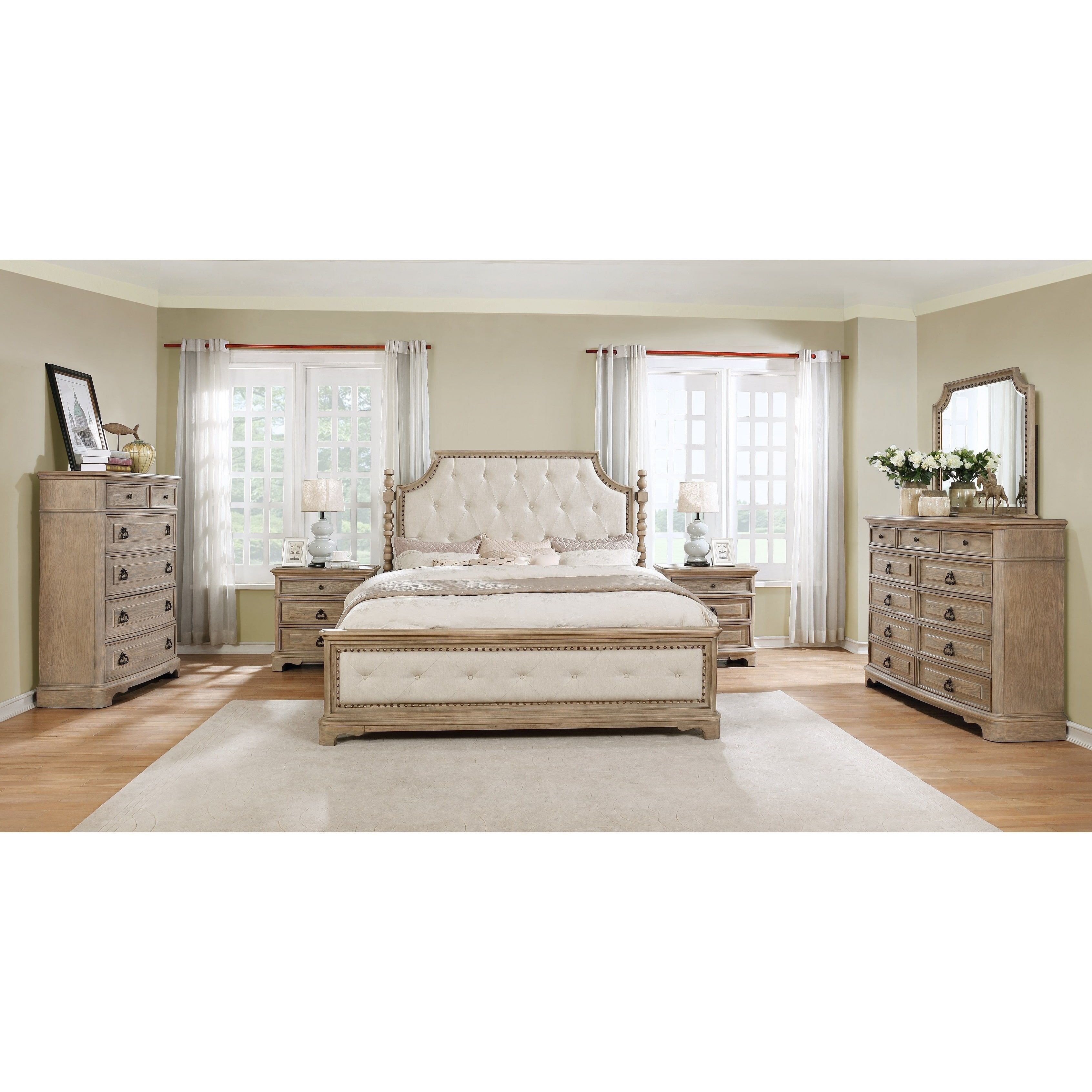 Piraeus 296 Solid Wood Construction Bedroom Set With Queen Size Bed throughout proportions 3384 X 3384