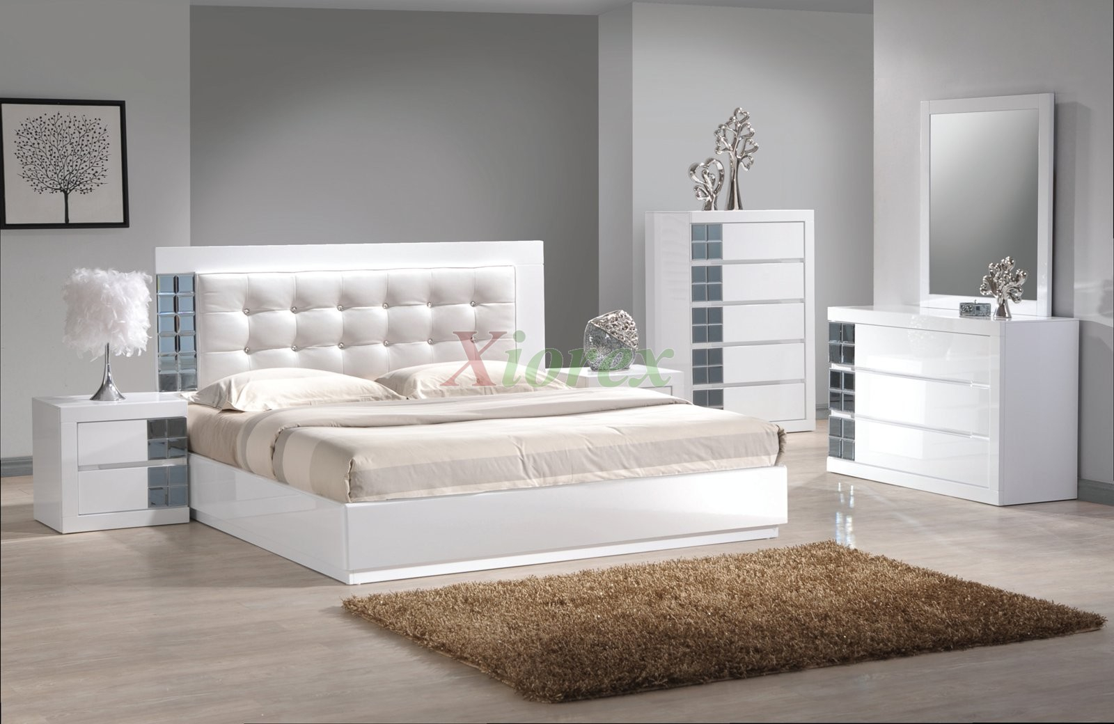 Platform Bedroom Furniture Set W Upholstered Headboard Beds within size 1600 X 1040