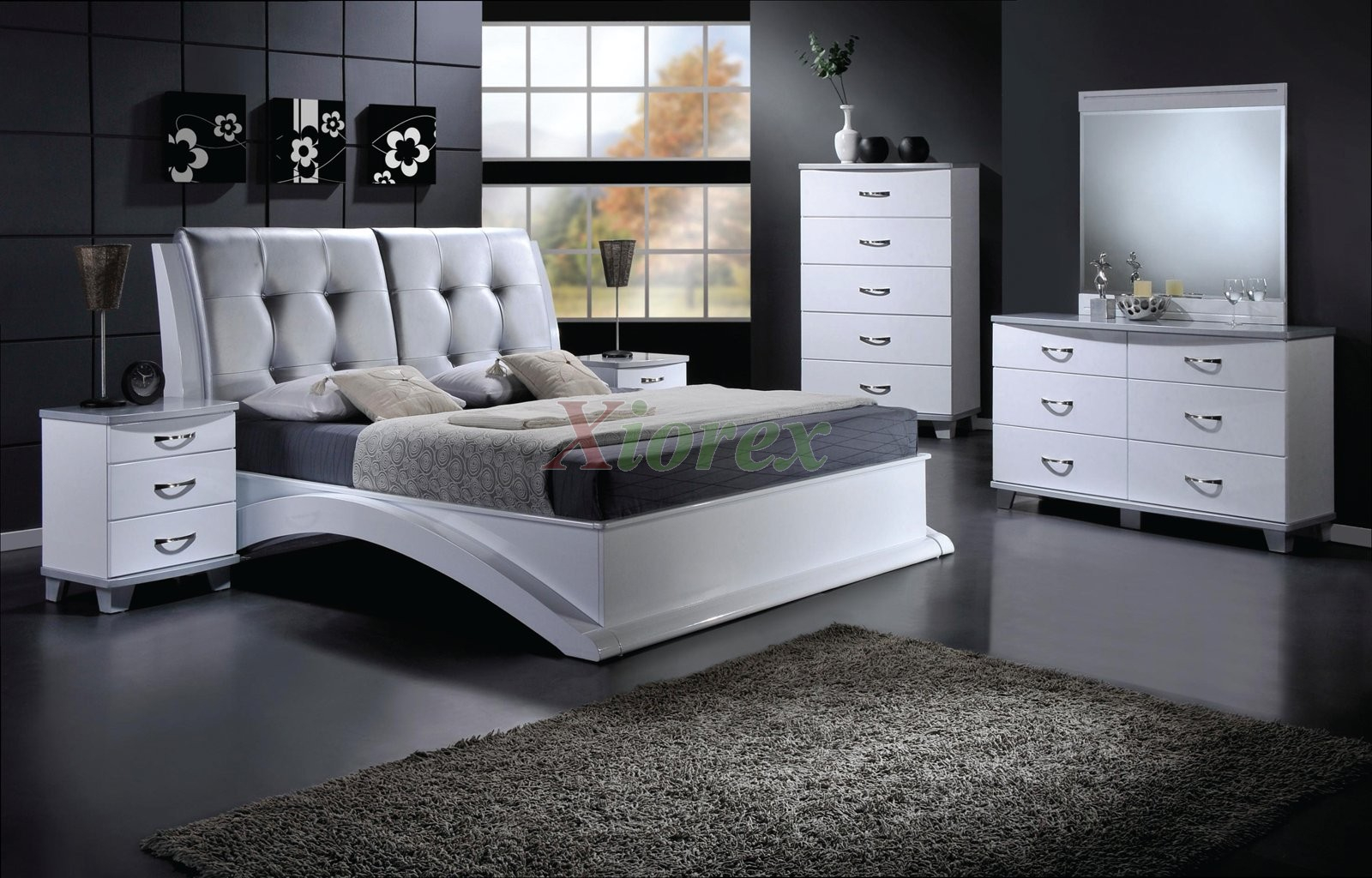 Platform Bedroom Furniture Set With Leather Headboard 145 Xiorex inside proportions 1600 X 1024
