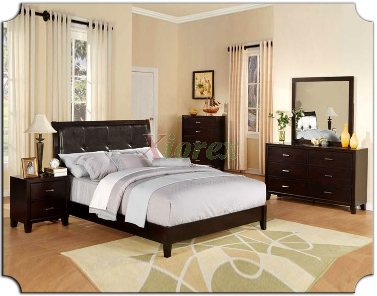 Platform Bedroom Furniture Set With Tufted Leather Headboard Beds 166 intended for dimensions 1240 X 974