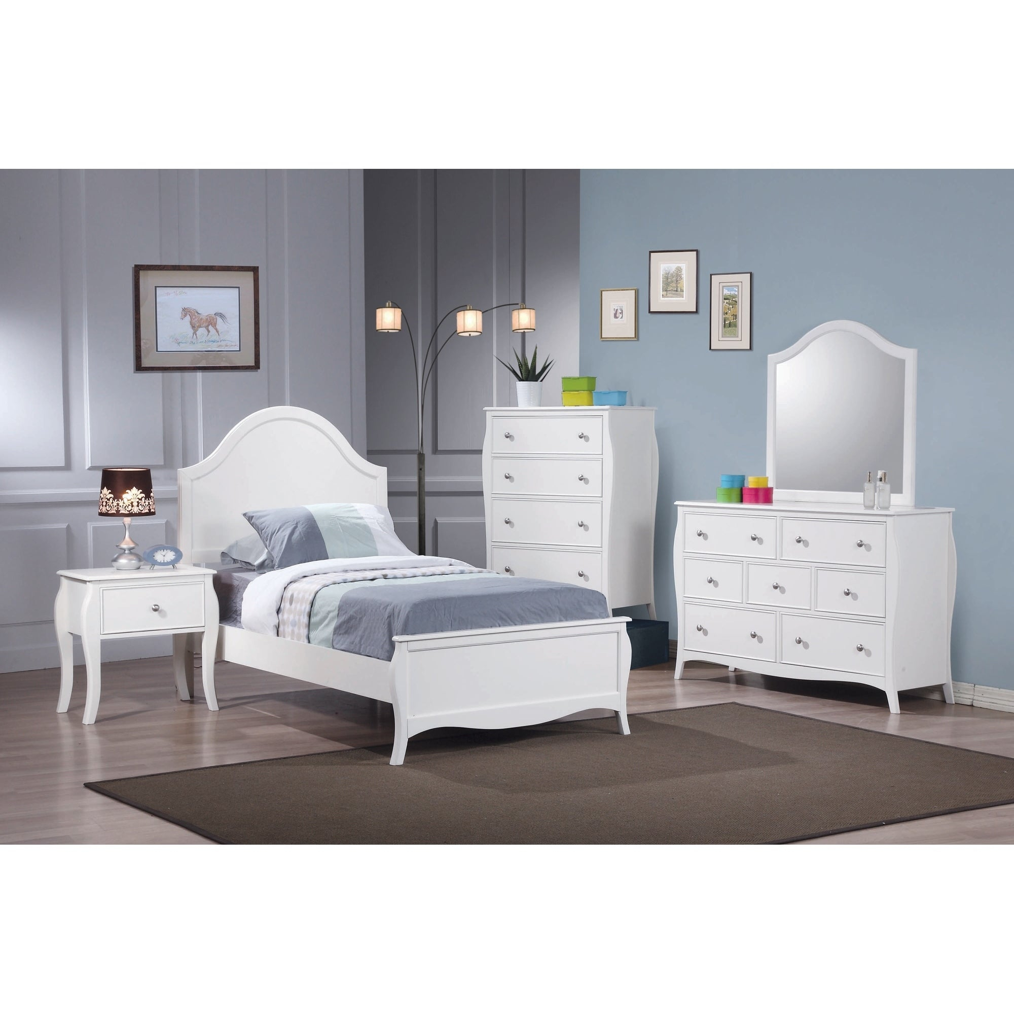 Porch Den Revere French Country White 5 Piece Bedroom Set pertaining to sizing 2000 X 2000