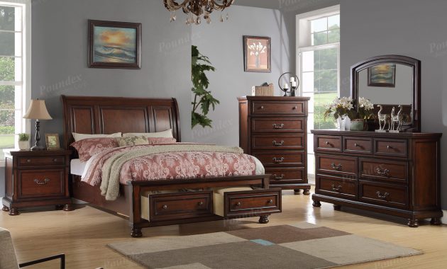 Poundex Pine Wood Bedroom Set throughout proportions 1200 X 800