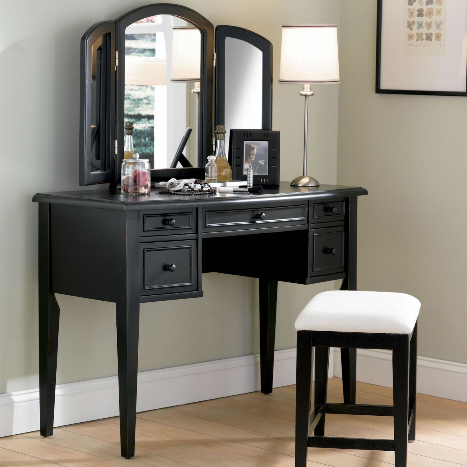 Powell Boulevard Antique Black Bedroom Vanity Set In 2019 Products inside sizing 1600 X 1600